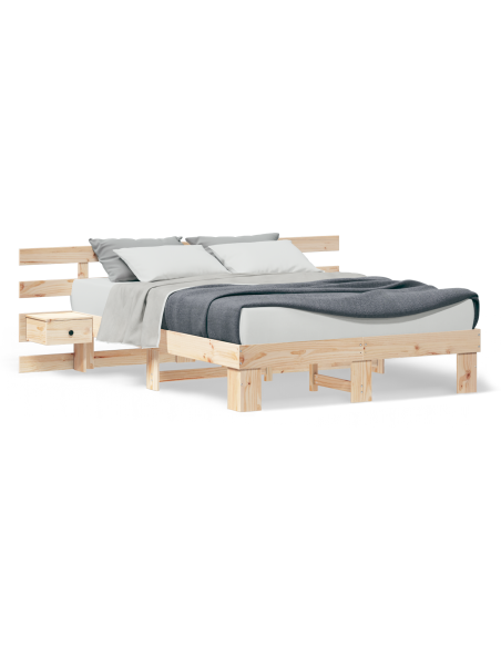 Struttura del letto Marrone 140 x 200 cm Pino massello