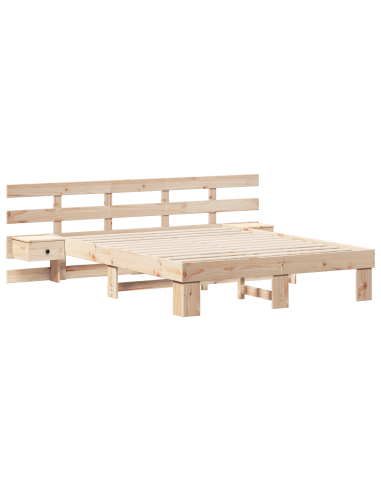 Struttura del letto Marrone 140 x 200 cm Pino massello