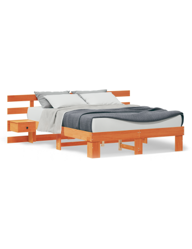 Struttura del letto Marrone 140 x 200 cm Pino massello