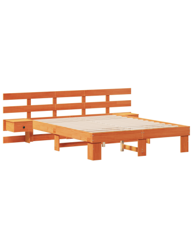 Struttura del letto Marrone 140 x 200 cm Pino massello