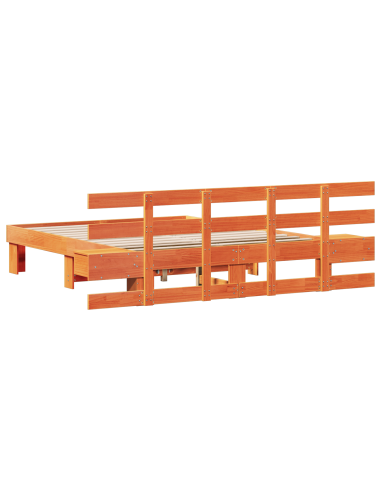 Struttura del letto Marrone 140 x 200 cm Pino massello