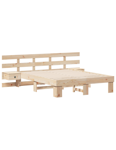 Struttura del letto Marrone 120 x 200 cm Pino massello