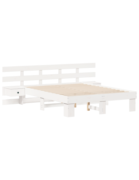 Struttura del letto Bianco 120 x 200 cm Pino massello