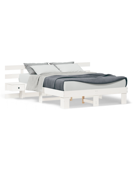 Struttura del letto Bianco 140 x 200 cm Pino massello
