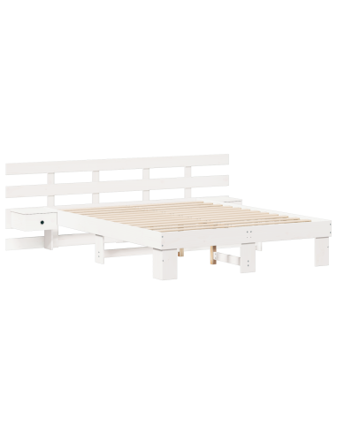Struttura del letto Bianco 140 x 200 cm Pino massello