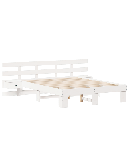 Struttura del letto Bianco 140 x 200 cm Pino massello