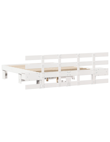 Struttura del letto Bianco 140 x 200 cm Pino massello