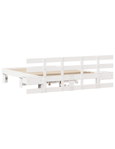 Struttura del letto Bianco 140 x 200 cm Pino massello