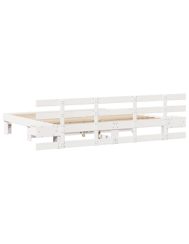 Struttura del letto Bianco 200 x 200 cm Pino massello