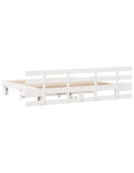 Struttura del letto con cassetto Bianco 200 x 200 cm legno