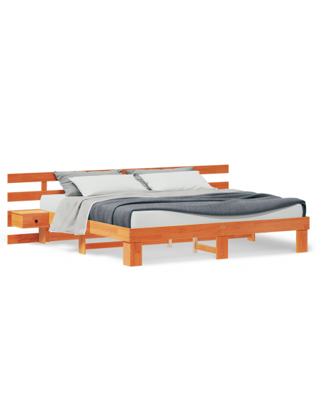 Struttura del letto Marrone 200 x 200 cm Legno di pino massello