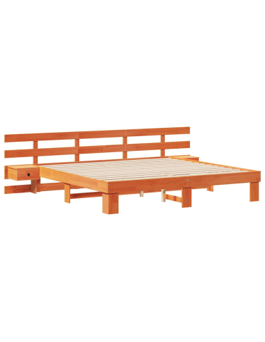 Struttura del letto Marrone 200 x 200 cm Pino massello