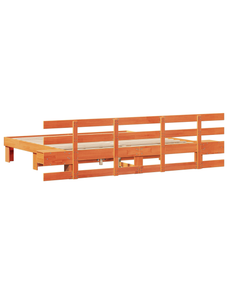Struttura del letto Marrone 200 x 200 cm Legno di pino massello