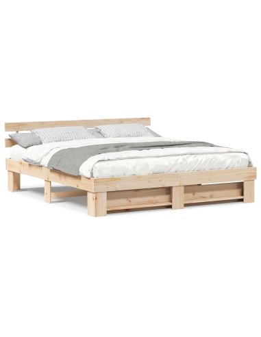 Struttura del letto Marrone 180 x 200 cm Pino massello