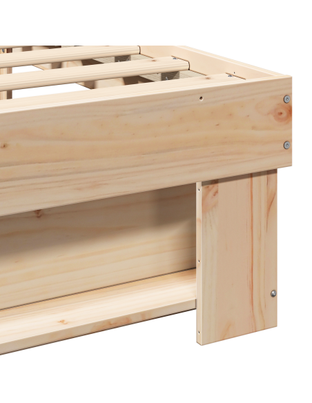 Struttura del letto Marrone 200 x 200 cm Legno di pino massello