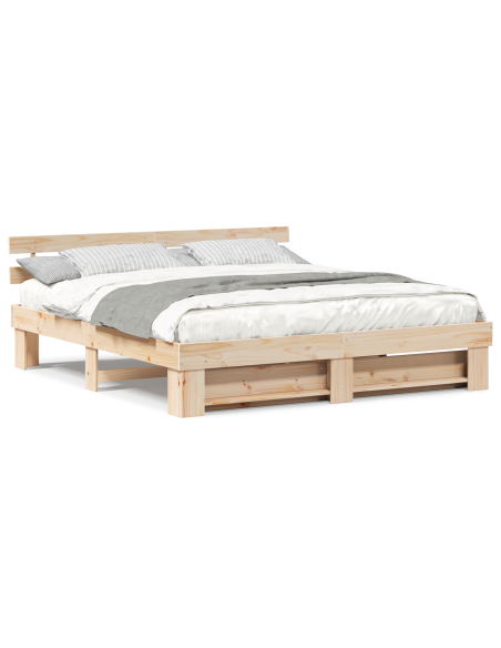 Struttura del letto Marrone 200 x 200 cm Legno di pino massello