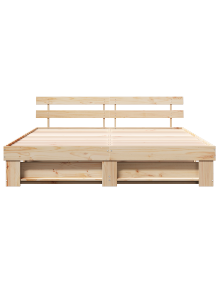 Struttura del letto Marrone 200 x 200 cm Pino massello