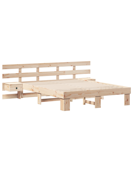 Struttura del letto Marrone 160 x 200 cm Pino massello