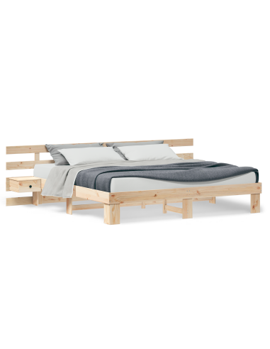 Struttura del letto Marrone 180 x 200 cm Pino massello