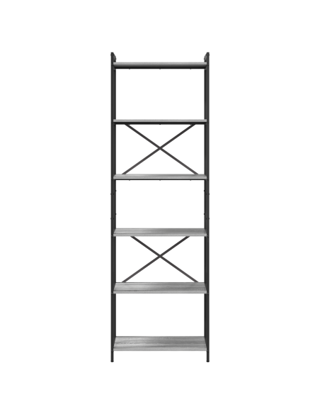 Libreria Grigio sonoma 60 x 30 x 188 cm Legno e acciaio