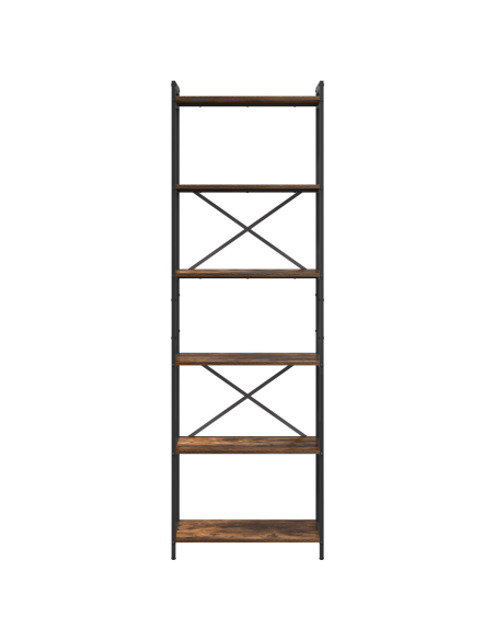 Libreria Rovere fumo 60 x 30 x 188 cm MDF e Acciaio