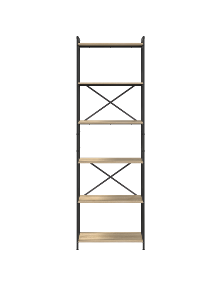 Libreria rovere sonoma 60 x 30 x 188 cm MDF e Acciaio