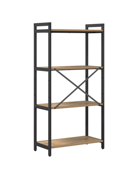 Libreria rovere artigianale 60 x 30 x 118 cm Legno e Acciaio