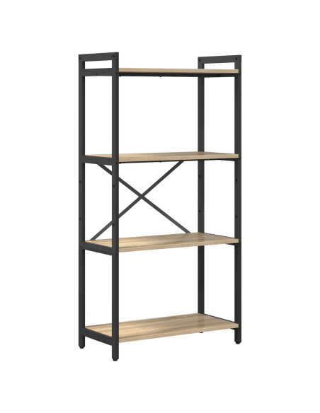 Libreria rovere sonoma 60 x 30 x 118 cm MDF e Acciaio