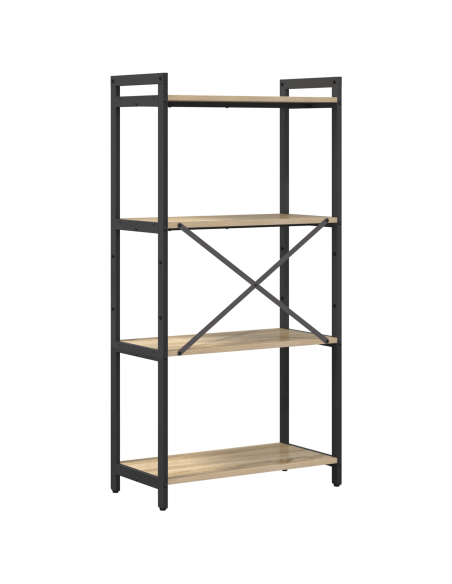 Libreria rovere sonoma 60 x 30 x 118 cm MDF e Acciaio