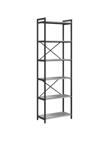Libreria Grigio sonoma 60 x 30 x 188 cm Legno e acciaio