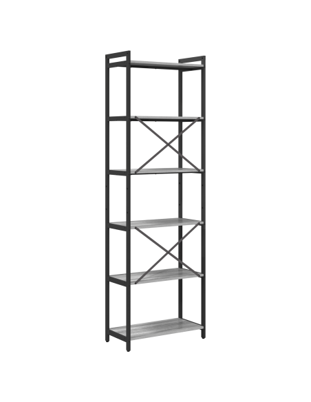 Libreria Grigio sonoma 60 x 30 x 188 cm Legno e acciaio