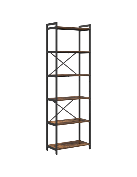 Libreria Rovere fumo 60 x 30 x 188 cm MDF e Acciaio