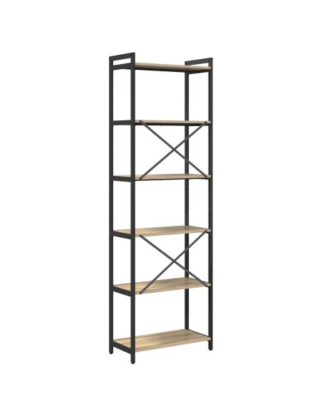 Libreria rovere sonoma 60 x 30 x 188 cm MDF e Acciaio