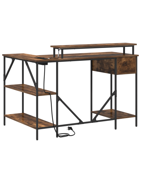 Scrivania Rovere fumo 120 x 79 x 86.5 cm Legno multistrato