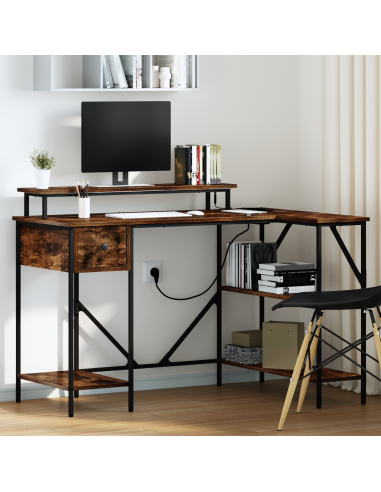 Scrivania Rovere fumé 120 x 79 x 86,5 cm Legno multistrato