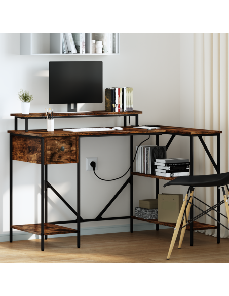 Scrivania Rovere fumo 120 x 79 x 86.5 cm Legno multistrato