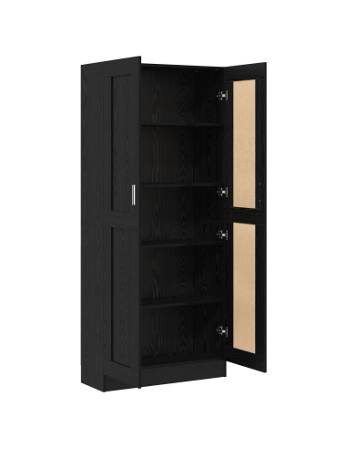 Armadio per Libri Rovere Nero 82,5 x 30,5 x 185 cm
