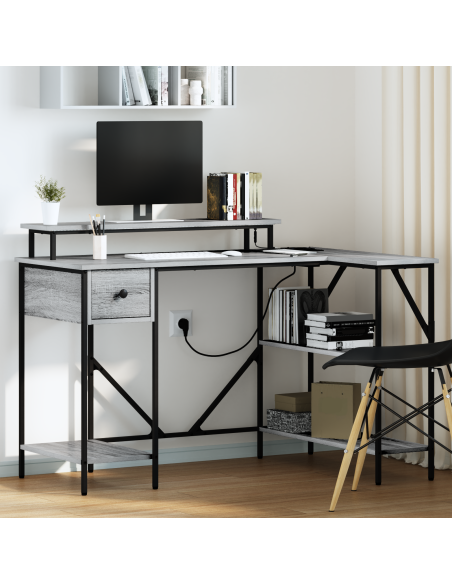 Scrivania Grigio sonoma 120 x 79 x 86.5 cm Legno multistrato