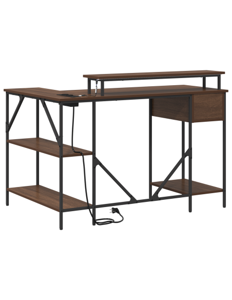 Scrivania Rovere marrone 120 x 79 x 86.5 cm Legno multistrato