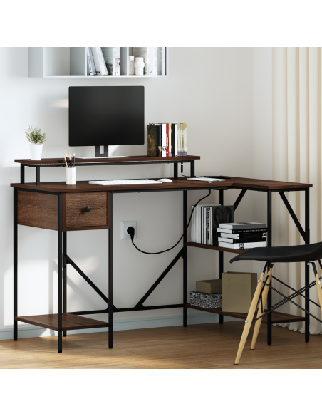 Scrivania Rovere marrone 120 x 79 x 86.5 cm Legno multistrato