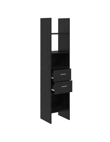Armadio per Libri Rovere nero 40 x 35 x 180 cm