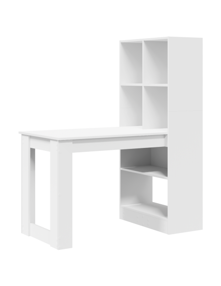 Scrivania con lo scaffale con archiviazione Bianco 122 x 67 x 145 cm