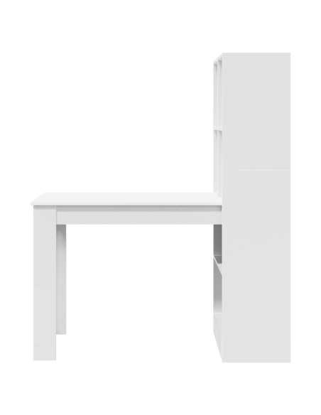 Scrivania con lo scaffale con archiviazione Bianco 122 x 67 x 145 cm