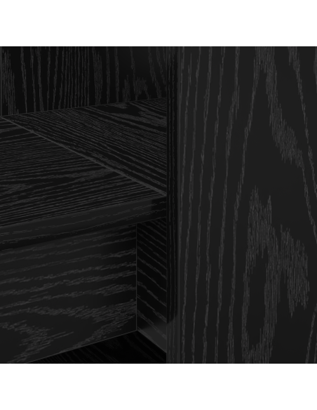 Scrivania con lo scaffale con archiviazione Rovere nero 122 x 67 x 145 cm