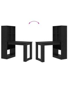 Scrivania Rovere Nero 122 x 67 x 145 cm Legno multistrato 2