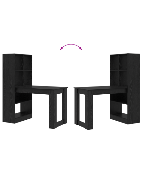 Scrivania Rovere Nero 122 x 67 x 145 cm Legno multistrato