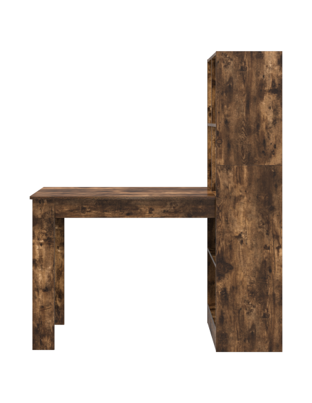 Scrivania con lo scaffale con archiviazione Rovere fumo 122 x 67 x 145 cm