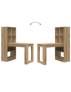 Scrivania con lo scaffale Rovere artigianale 122 x 67 x 145 cm 2