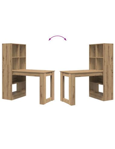 Scrivania con lo scaffale Rovere artigianale 122 x 67 x 145 cm