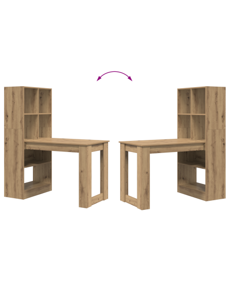 Scrivania con lo scaffale rovere artigianale 122 x 67 x 145 cm